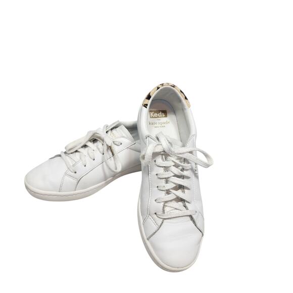 Women's Keds for Kate Spade Animal Print White Sneakers Size 7 - Picture 1 of 7